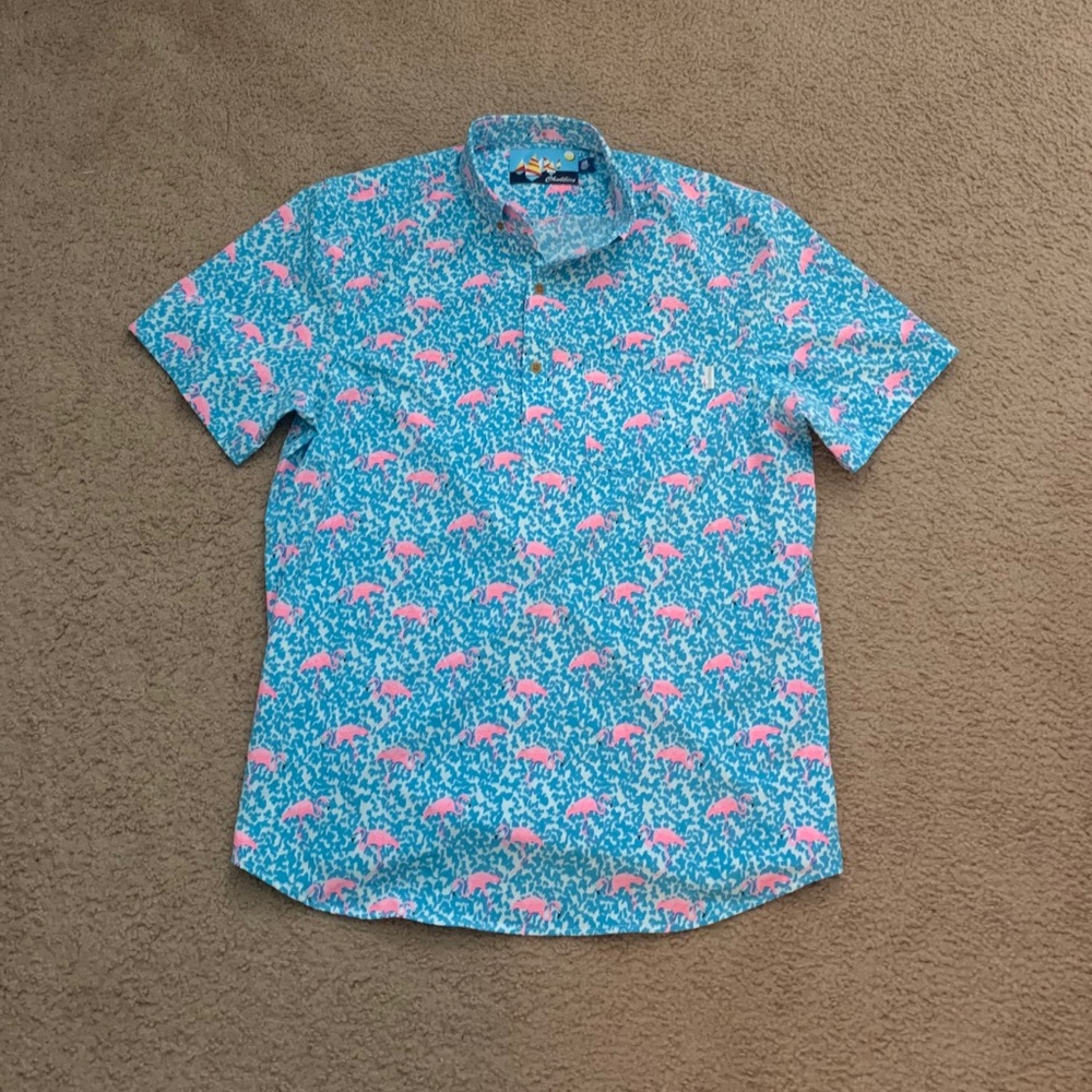 Chubbies Flamingo Pullover Weekend Shirt size L